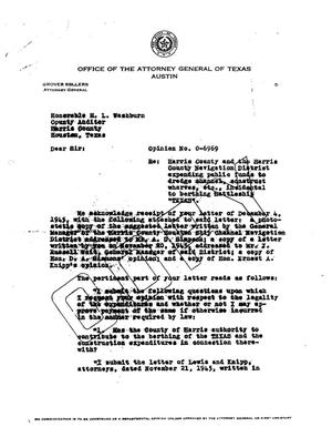 Primary view of object titled 'Texas Attorney General Opinion: O-6969'.