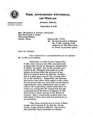 Texas Attorney General Opinion: V-677