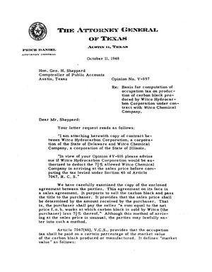 Texas Attorney General Opinion: V-697