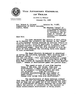 Primary view of object titled 'Texas Attorney General Opinion: V-986'.