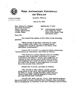 Texas Attorney General Opinion: V-1022