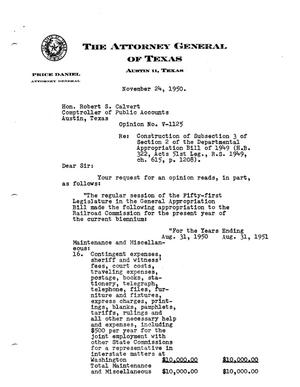 Texas Attorney General Opinion: V-1125