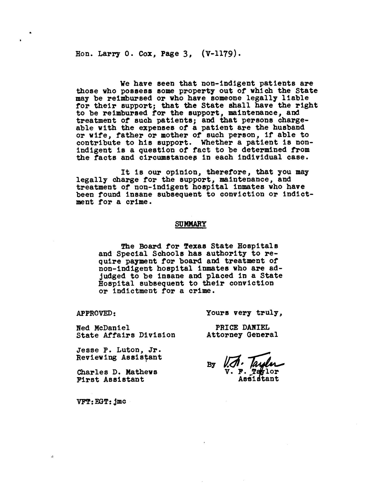 Texas Attorney General Opinion: V-1179
                                                
                                                    [Sequence #]: 3 of 3
                                                