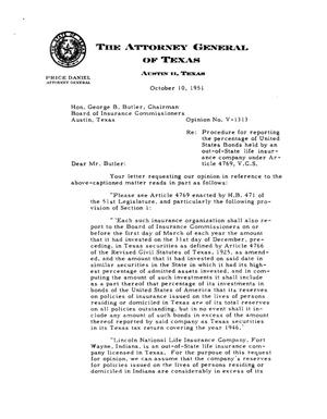 Texas Attorney General Opinion: V-1313