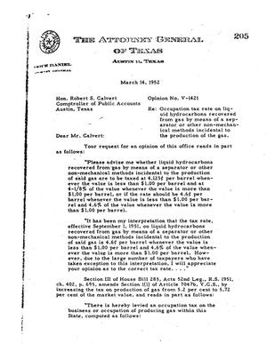 Primary view of object titled 'Texas Attorney General Opinion: V-1421'.