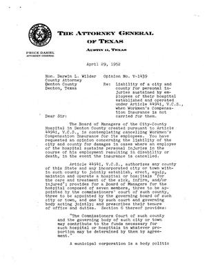 Texas Attorney General Opinion: V-1439