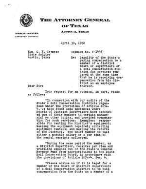 Texas Attorney General Opinion: V-1445