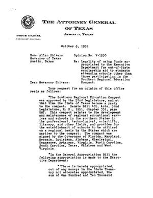 Texas Attorney General Opinion: V-1530