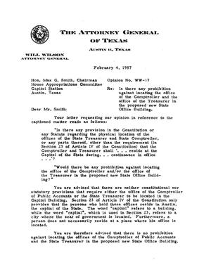 Texas Attorney General Opinion: WW-17