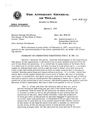 Texas Attorney General Opinion: WW-29