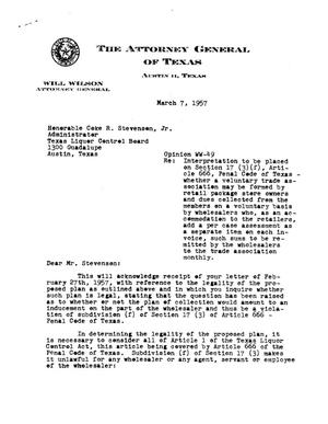 Texas Attorney General Opinion: WW-49