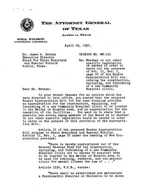 Texas Attorney General Opinion: WW-101