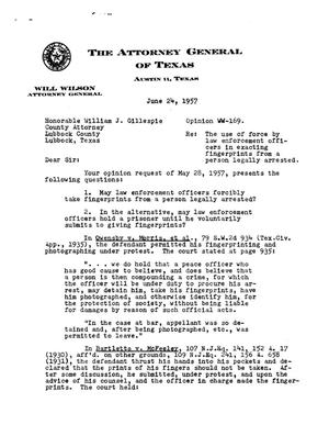 Texas Attorney General Opinion: WW-169
