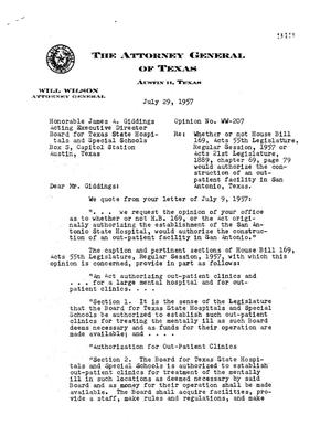 Texas Attorney General Opinion: WW-207