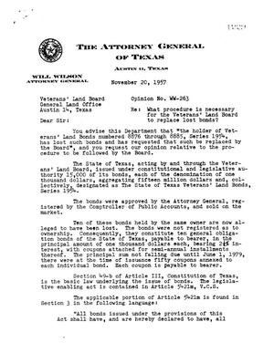 Texas Attorney General Opinion: WW-263