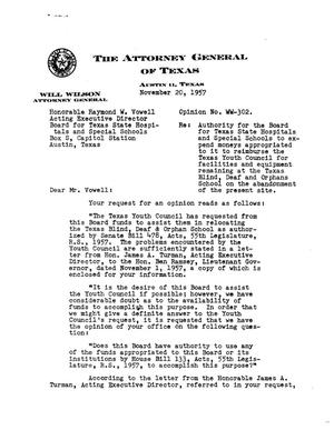 Texas Attorney General Opinion: WW-302