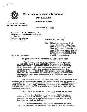 Texas Attorney General Opinion: WW-333