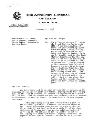 Texas Attorney General Opinion: WW-344