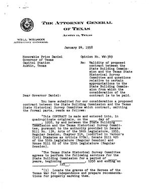 Texas Attorney General Opinion: WW-349