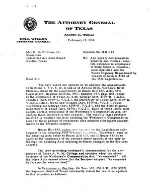 Texas Attorney General Opinion: WW-368