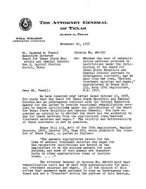 Texas Attorney General Opinion: WW-520