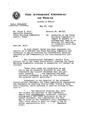Texas Attorney General Opinion: WW-633