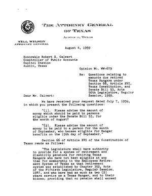 Texas Attorney General Opinion: WW-679