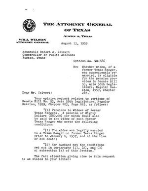 Texas Attorney General Opinion: WW-686