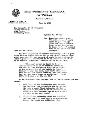 Texas Attorney General Opinion: WW-856