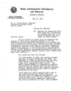 Texas Attorney General Opinion: WW-1059