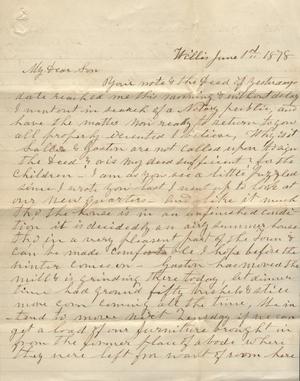Letter to Cromwell Anson Jones, 1 June 1878