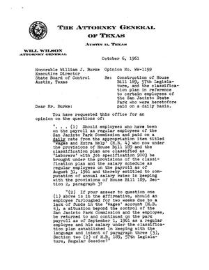 Texas Attorney General Opinion: WW-1159