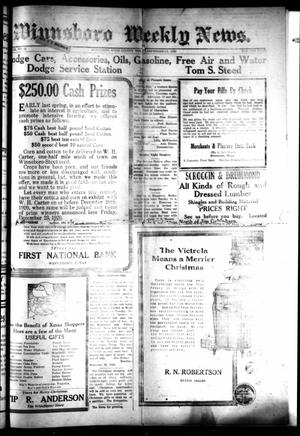 Winnsboro Weekly News (Winnsboro, Tex.), Vol. 12, No. 17, Ed. 1 Friday, December 17, 1920