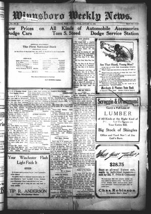 Primary view of object titled 'Winnsboro Weekly News (Winnsboro, Tex.), Vol. 12, No. 21, Ed. 1 Friday, January 21, 1921'.