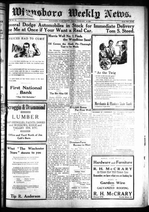 Primary view of Winnsboro Weekly News (Winnsboro, Tex.), Vol. 12, No. 25, Ed. 1 Friday, February 18, 1921