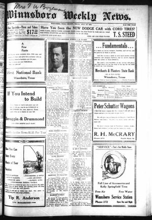 Winnsboro Weekly News (Winnsboro, Tex.), Vol. 12, No. 48, Ed. 1 Friday, July 29, 1921