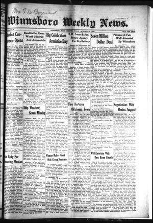 Winnsboro Weekly News (Winnsboro, Tex.), Vol. 13, No. 9, Ed. 1 Friday, October 28, 1921