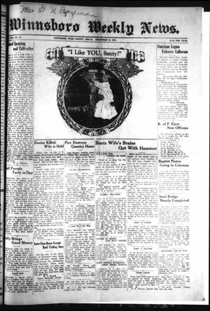 Winnsboro Weekly News (Winnsboro, Tex.), Vol. 13, No. 17, Ed. 1 Friday, December 23, 1921
