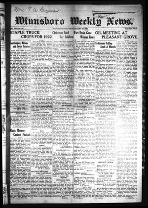 Winnsboro Weekly News (Winnsboro, Tex.), Vol. 13, No. 20, Ed. 1 Friday, January 20, 1922