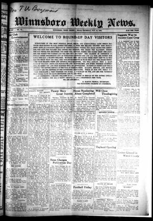 Winnsboro Weekly News (Winnsboro, Tex.), Vol. 14, No. 11, Ed. 1 Thursday, November 23, 1922