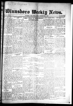 Winnsboro Weekly News (Winnsboro, Tex.), Vol. 14, No. 13, Ed. 1 Thursday, December 7, 1922
