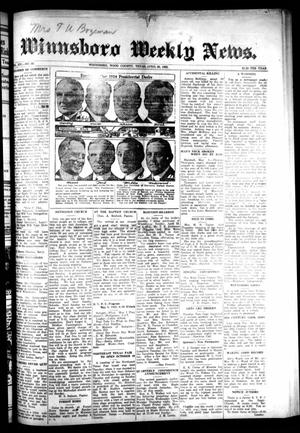 Winnsboro Weekly News (Winnsboro, Tex.), Vol. 14, No. 33, Ed. 1 Thursday, May 3, 1923