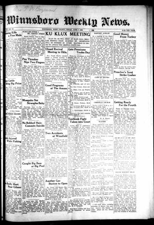 Winnsboro Weekly News (Winnsboro, Tex.), Vol. 14, No. 38, Ed. 1 Thursday, June 7, 1923