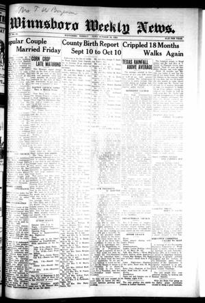 Winnsboro Weekly News (Winnsboro, Tex.), Vol. 15, No. 3, Ed. 1 Thursday, October 16, 1924