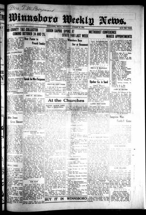 Winnsboro Weekly News (Winnsboro, Tex.), Vol. 15, No. 4, Ed. 1 Thursday, October 23, 1924