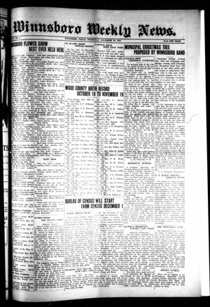 Winnsboro Weekly News (Winnsboro, Tex.), Vol. 15, No. 8, Ed. 1 Thursday, November 20, 1924