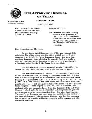 Texas Attorney General Opinion: C-2