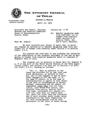 Texas Attorney General Opinion: C-59