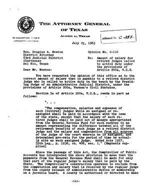 Texas Attorney General Opinion: C-110
