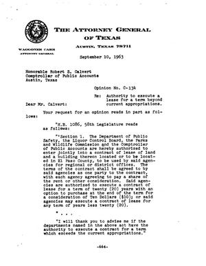 Texas Attorney General Opinion: C-134